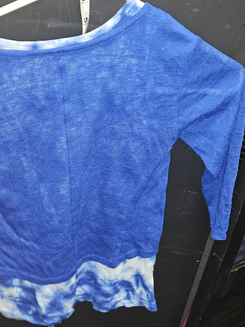 Justice Girls Blue Layered Tie-Dye Lace Top with Rhinestones
